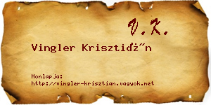 Vingler Krisztián névjegykártya